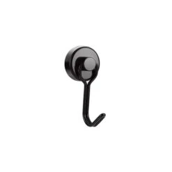 Heavy Duty Neodymium Pot Magnet with Swivel Hook - Sleek Black Finish