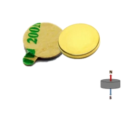 Self-Adhesive Neodymium Disc Magnet - 22mm X 1mm | N42 | Gold Coating