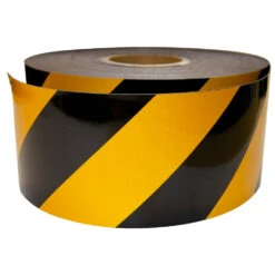 Reflective Magnetic Hazard Tape - Black & Yellow Hi-Vis - 100mm x 45m