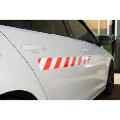 Red and White Reflective Magnetic Tape - Hi-Vis Hazard Warning Striping (75mm x 45m) -AMF Magnetics Shop 59206AM 2