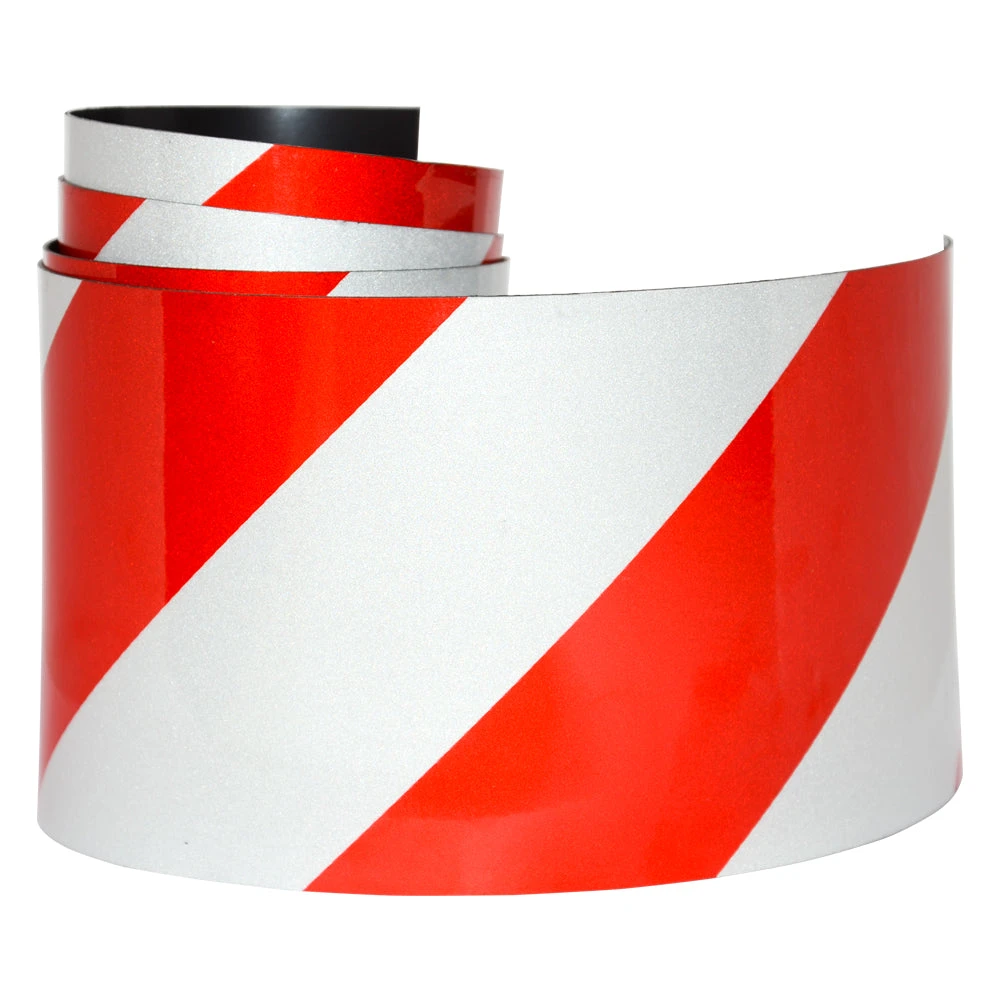 Hi-Vis Red and White Reflective Magnetic Tape - 100mm x 45m Roll 3 Hi-Vis Red and White Reflective Magnetic Tape - 100mm x 45m Roll - Image 3