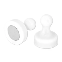 6-Pack Strong White Pin Magnets for Whiteboards and Fridges - 19mm x 25mm