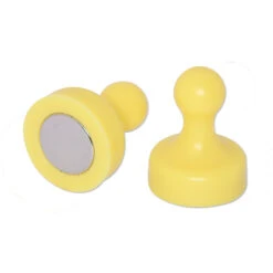 Heavy-Duty Yellow Pawn Magnets for Whiteboards and Fridges - 6 Pack