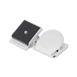 Heavy-Duty White Magnetic Memo Clips - 30mm Square Holders (10 Pack)