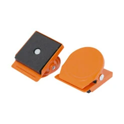 Heavy-Duty Orange Magnetic Clips for Whiteboard and Fridge - 10 Pack