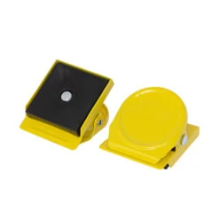 Heavy-Duty Yellow Magnetic Memo Clips for Office & Home - 10 Pack