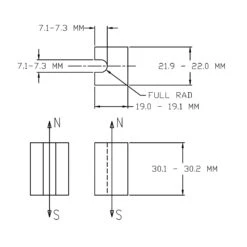 Neodymium Block Magnet - 30.2mm X 22mm X 19.1mm With Cut-Out Channel 7.3mm | N38 -AMF Magnetics Shop 93488 dom 2