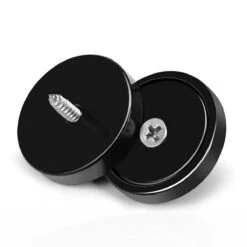 Heavy-Duty Neodymium Pot Magnet - Black Epoxy Coating - 32mm x 8mm -AMF Magnetics Shop AMFYPA32X 6