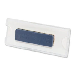 Damage-Free Magnetic Name Badge Holder - Clear Acrylic with Pacemaker Warning