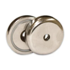 Heavy Duty Neodymium Countersunk Pot Magnets - 42mm x 8mm North & South Pair