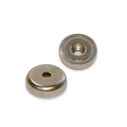 Heavy-Duty Neodymium Pot Magnet with Round Mounting Hole - 25mm x 8mm