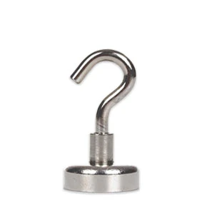 Neodymium Pot Magnet With Threaded Hook - 36mm Diameter X 47mm 1 Neodymium Pot Magnet With Threaded Hook - 36mm Diameter X 47mm