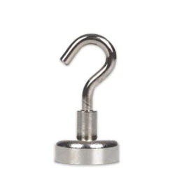 42mm Heavy Duty Neodymium Pot Magnet with Threaded Hook - 68kg Capacity