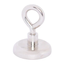 Strong Neodymium Pot Magnet with Removable Threaded Eyelet - 16mm