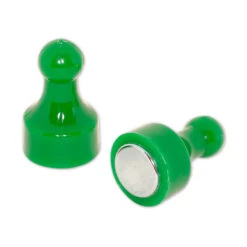 High-Strength Neodymium Push Pin Magnets - Green (12 Pack)