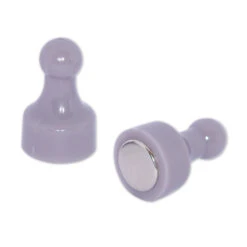 Strong Neodymium Whiteboard Magnets - Grey Pin Magnets 12-Pack