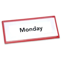 Red Magnetic Card Holder 110mm x 50mm - Reusable Label Sleeve