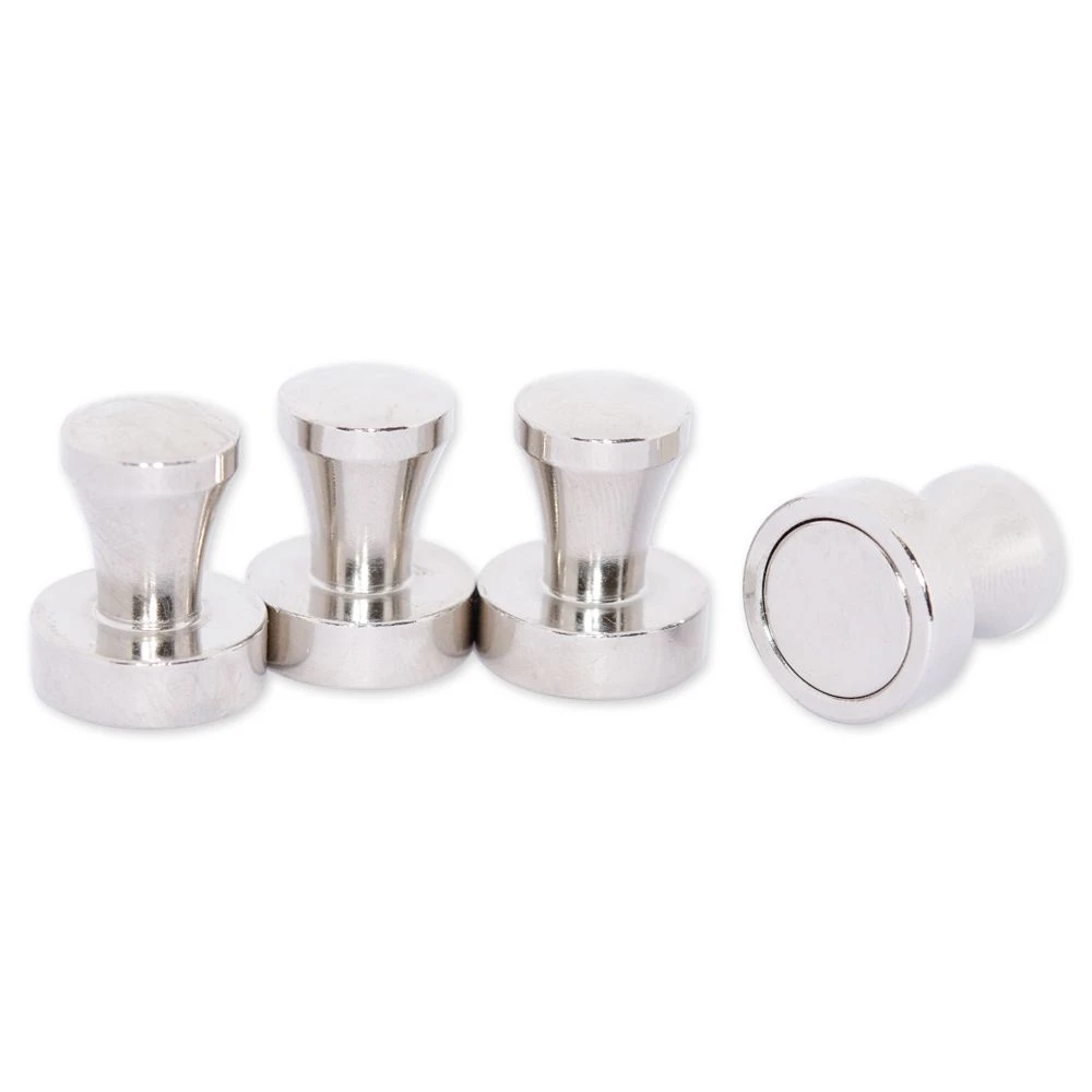 Neodymium Magnetic Push Pins - Heavy Duty Stainless Steel Whiteboard Magnets (4 Pack) 1 Neodymium Magnetic Push Pins - Heavy Duty Stainless Steel Whiteboard Magnets (4 Pack)