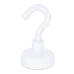 White Neodymium Hook Magnet - Heavy Duty 9kg Capacity Pot Magnet