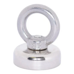 25mm Neodymium Recovery Pot Magnet with SS304 Eyebolt - 22kg Pull Force