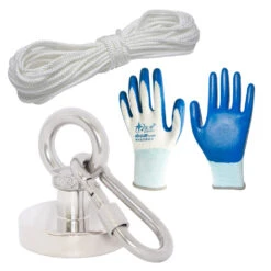 Neodymium Magnet Fishing Recovery Kit With M8 Threaded Eyelet - 48mm Dia.