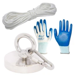 Heavy Duty 200kg Neodymium Magnet Fishing Recovery Kit - 75mm Diameter