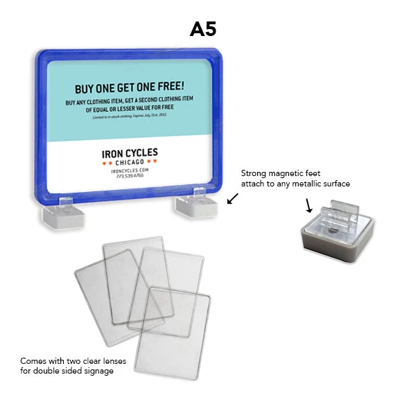 AMF A5 Blue Magnetic Display Frame with Dual Magnetic Bases 1 AMF A5 Blue Magnetic Display Frame with Dual Magnetic Bases