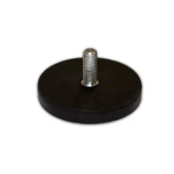 Male Thread Neodymium Pot Magnet - Diameter 43mm X 6mm With 14mm Boss And Rubber Case