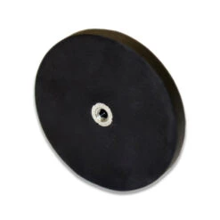 Rubber Coated Neodymium Pot Magnet with M4 Female Thread - 31mm Diameter